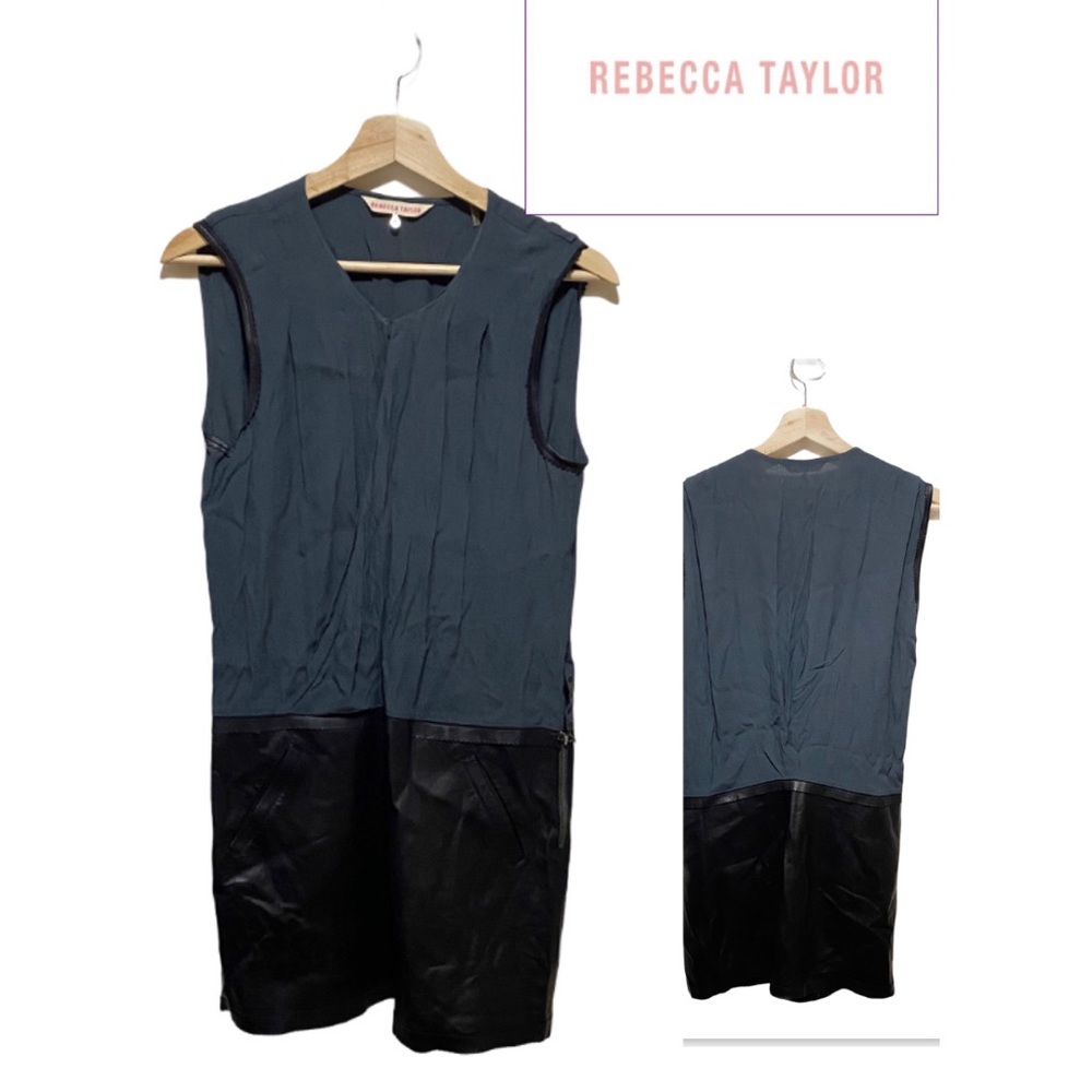 Rebecca Taylor Blouse Leather Shorts Romper